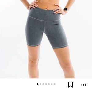 Zyia Soft N Snug Hustle Gray Granite Biker Shorts